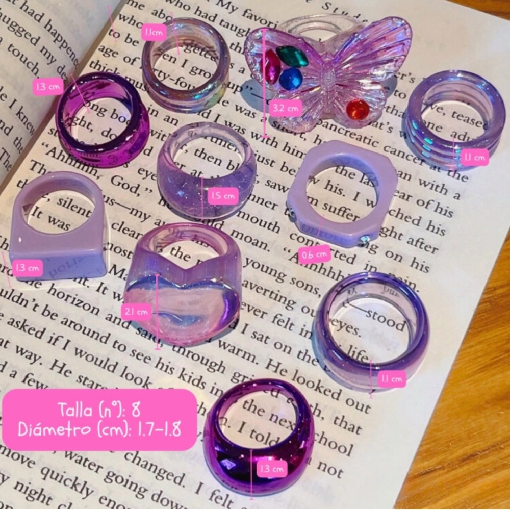 Vibrant Purple Women's Ring Set